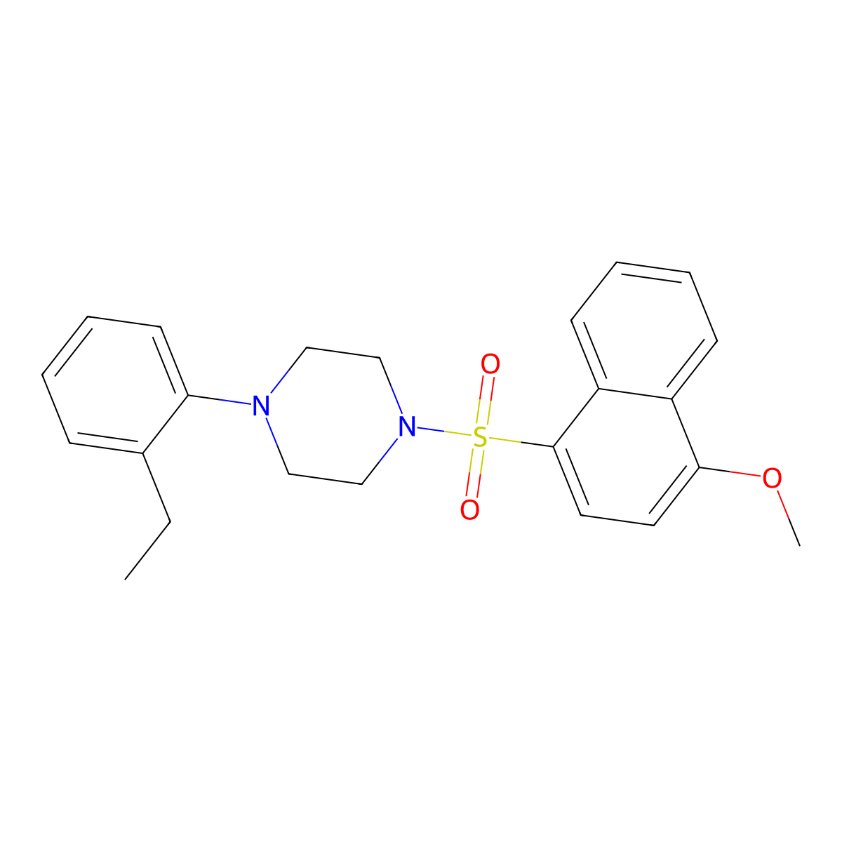 1-(2-Ethylphenyl)-4-[(4-methoxynaphthalen-1-yl)sulfonyl]piperazine molecular structure, CAS 696627-41-5