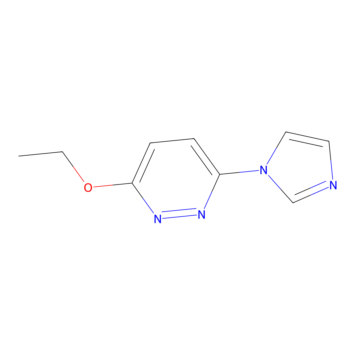 3-ethoxy-6-(1H-imidazol-1-yl)pyridazine molecular structure, CAS 696627-69-7