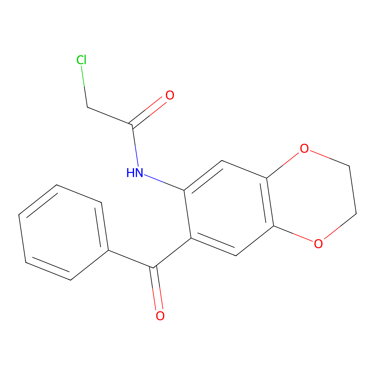 N-(7-benzoyl-2,3-dihydro-1,4-benzodioxin-6-yl)-2-chloroacetamide molecular structure, CAS 696628-05-4