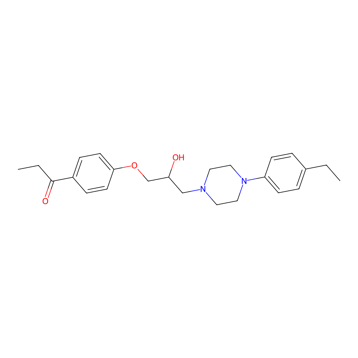 1-(4-(3-(4-(4-Ethylphenyl)piperazin-1-yl)-2-hydroxypropoxy)phenyl)propan-1-one molecular structure, CAS 696628-09-8