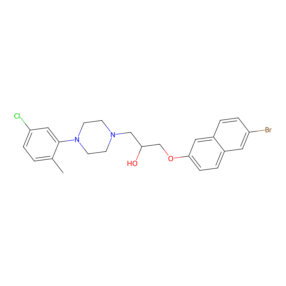 1-[(6-Bromonaphthalen-2-yl)oxy]-3-[4-(5-chloro-2-methylphenyl)piperazin-1-yl]propan-2-ol molecular structure, CAS 696628-16-7