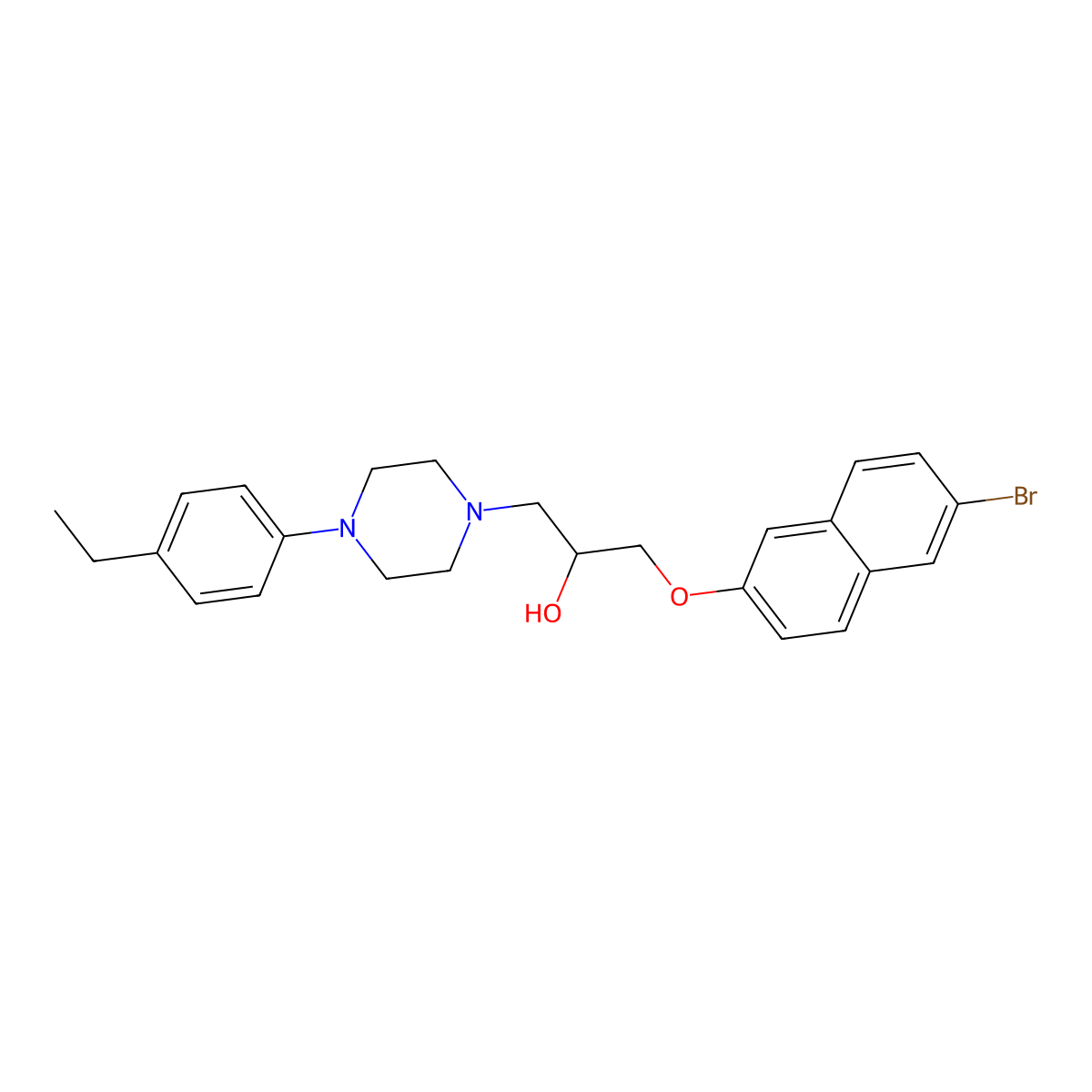 1-[(6-Bromonaphthalen-2-yl)oxy]-3-[4-(4-ethylphenyl)piperazin-1-yl]propan-2-ol molecular structure, CAS 696628-23-6
