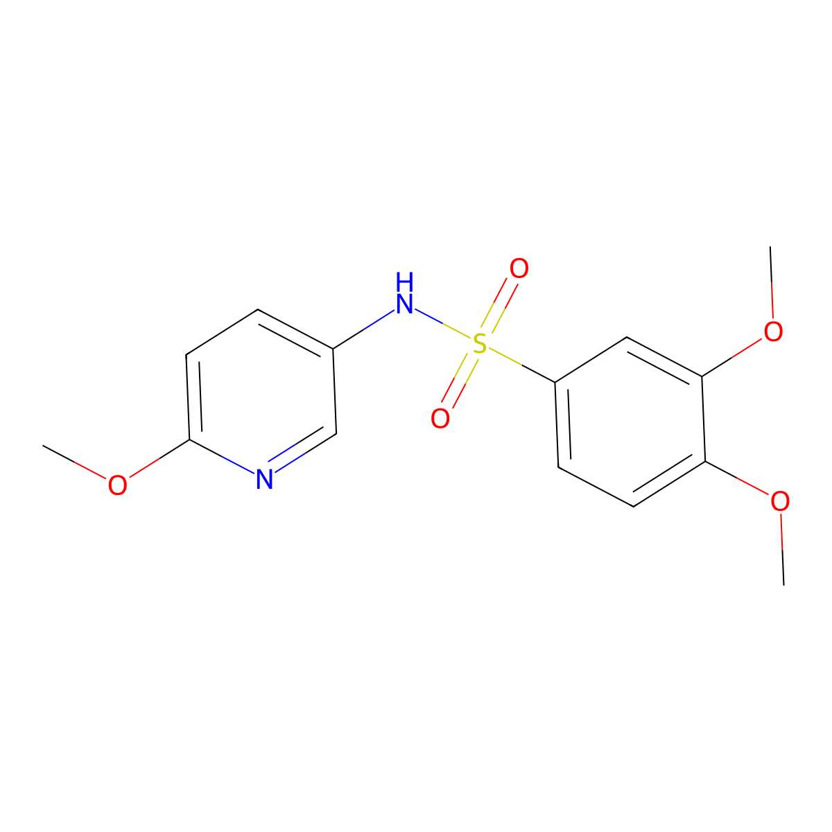 3,4-Dimethoxy-N-(6-methoxy-3-pyridinyl)benzenesulfonamide molecular structure, CAS 696628-27-0