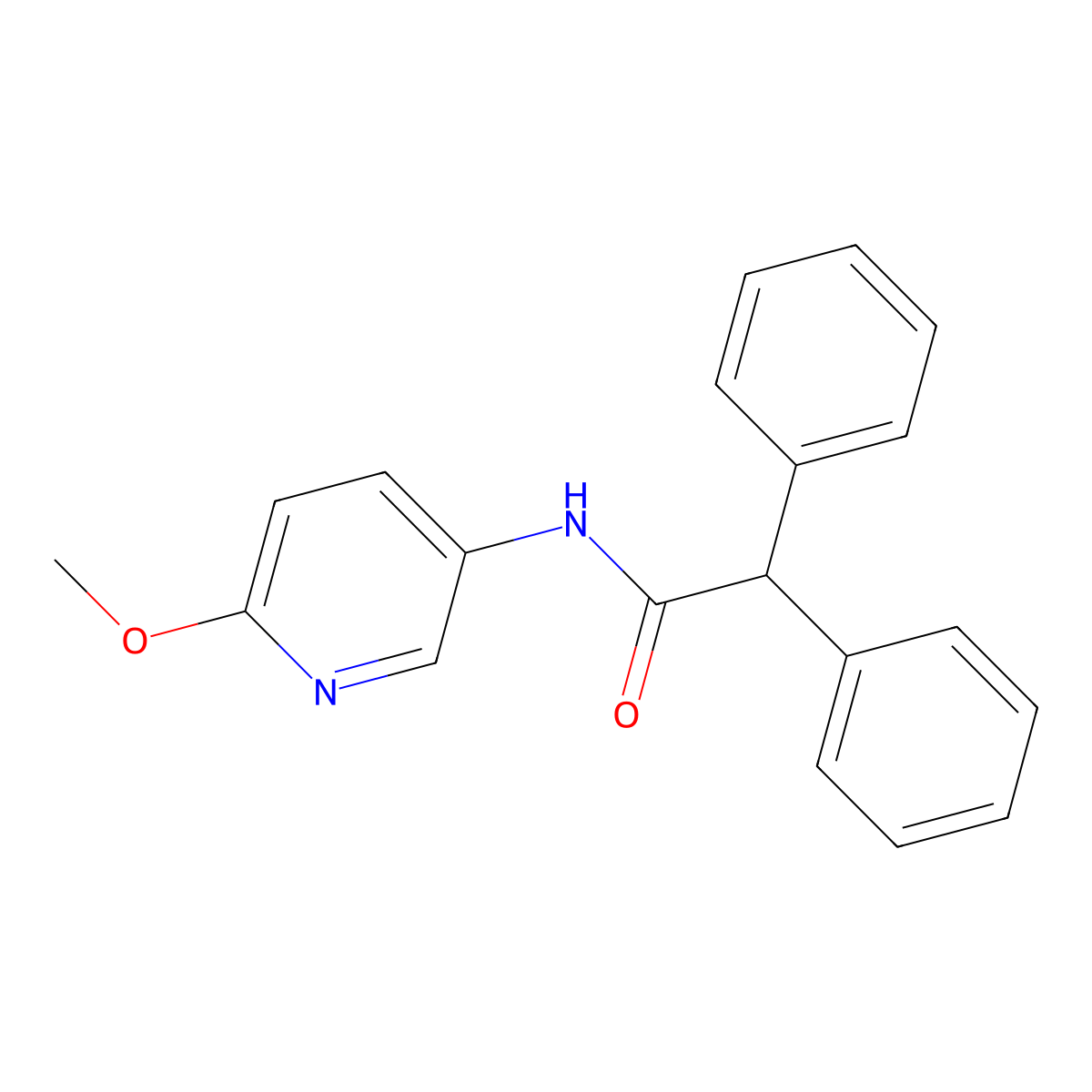 N-(6-methoxypyridin-3-yl)-2,2-diphenylacetamide molecular structure, CAS 696628-33-8