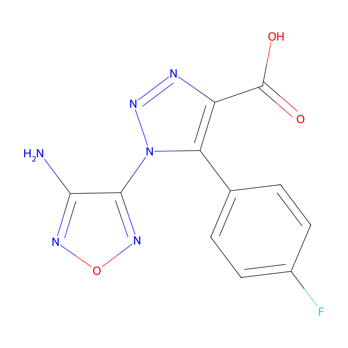 1-(4-Amino-1,2,5-oxadiazol-3-YL)-5-(fluorophenyl)-1H-1,2,3-triazole-4-carboxylic acid molecular structure, CAS 696628-79-2