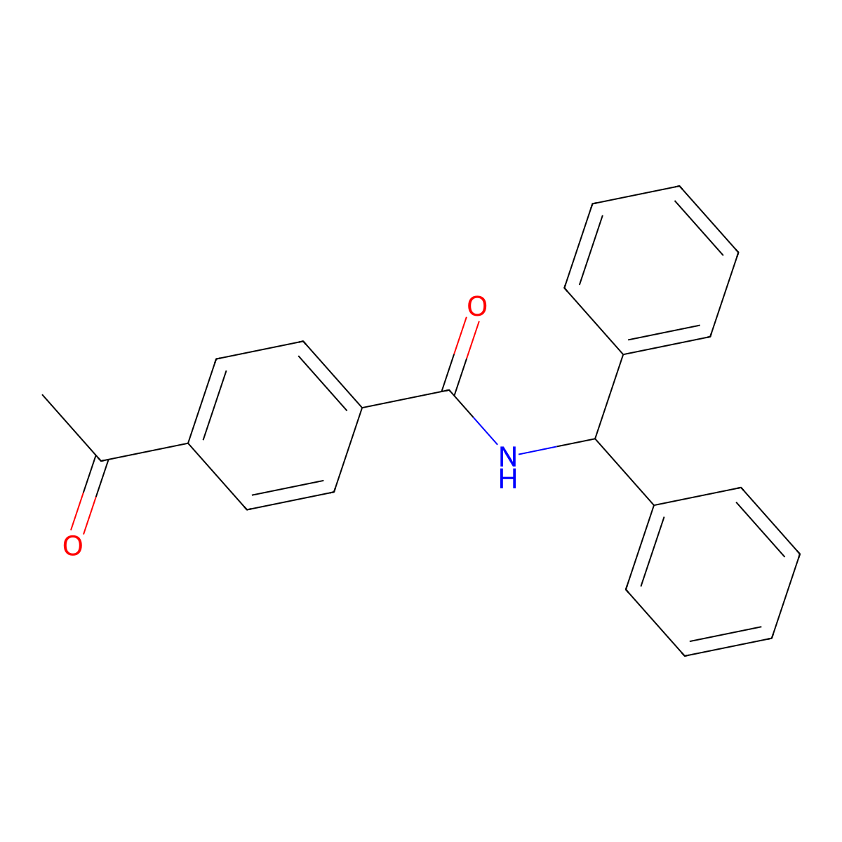 4-acetyl-N-benzhydrylbenzamide molecular structure, CAS 696628-95-2