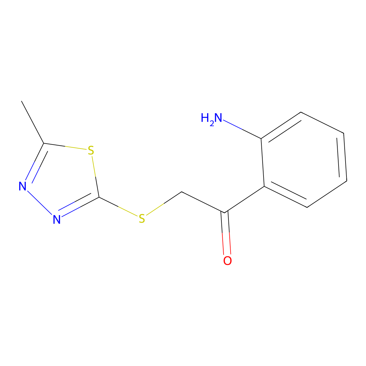 1-(2-Aminophenyl)-2-[(5-methyl-1,3,4-thiadiazol-2-yl)sulfanyl]ethanone molecular structure, CAS 696629-27-3