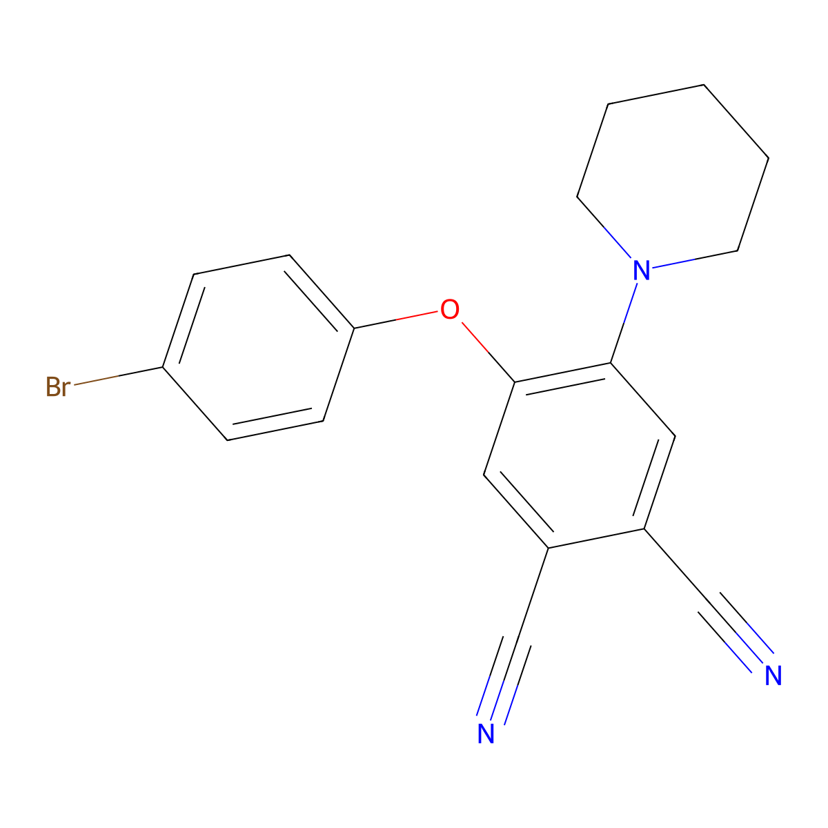 4-(4-Bromophenoxy)-5-(1-piperidinyl)phthalonitrile molecular structure, CAS 696629-29-5