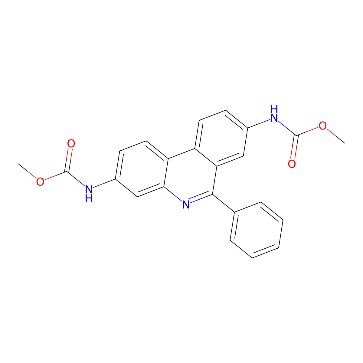 Dimethyl (6-phenylphenanthridine-3,8-diyl)biscarbamate molecular structure, CAS 696629-48-8