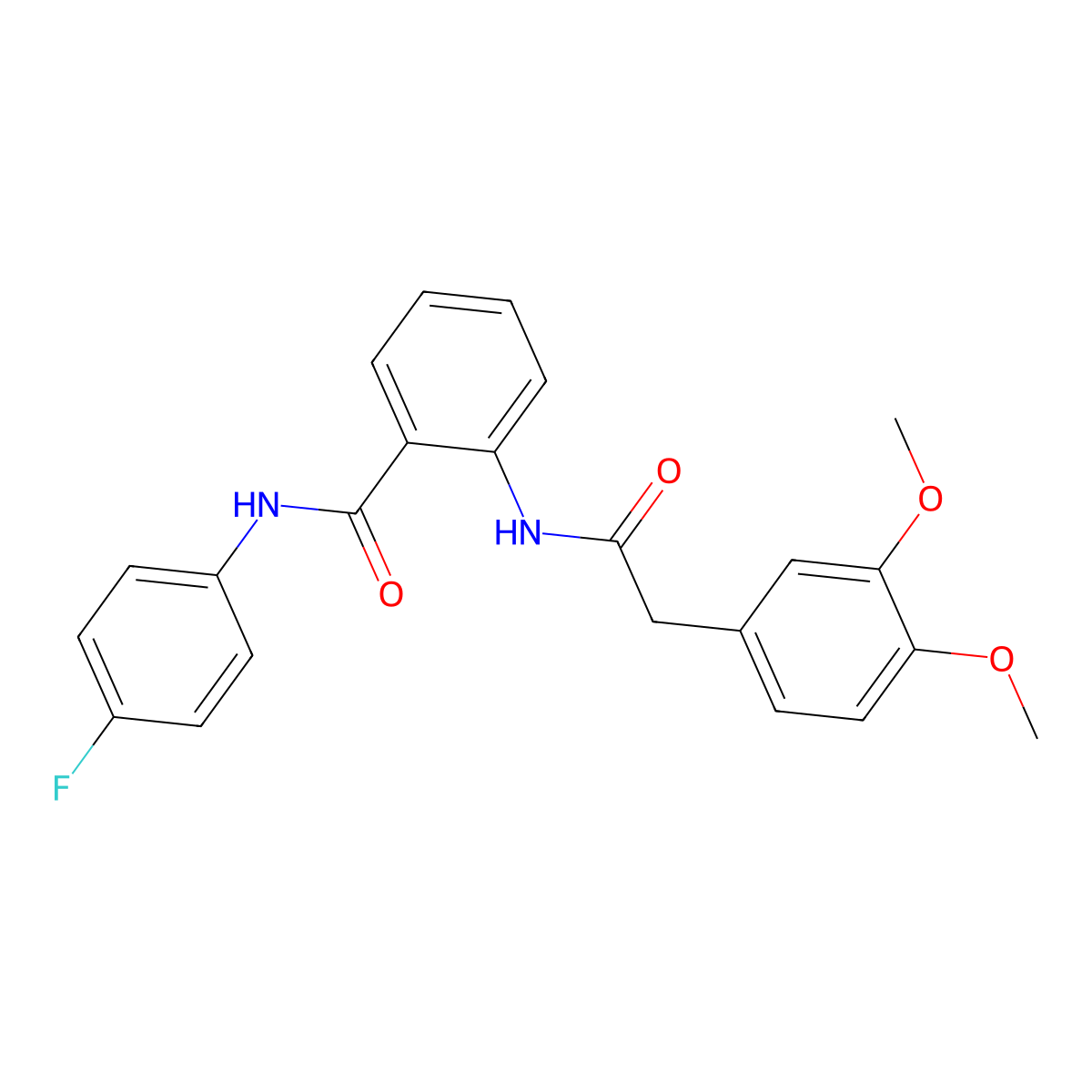 N-[2-[[(4-Fluorophenyl)amino]carbonyl]phenyl]-3,4-dimethoxybenzeneacetamide molecular structure, CAS 696629-53-5