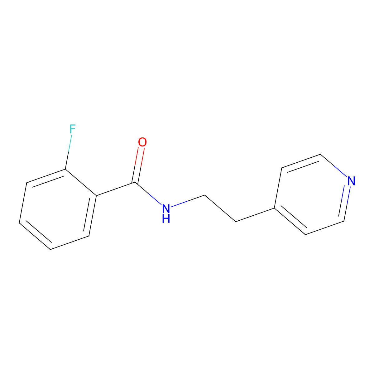 2-fluoro-N-[2-(pyridin-4-yl)ethyl]benzamide molecular structure, CAS 696629-69-3