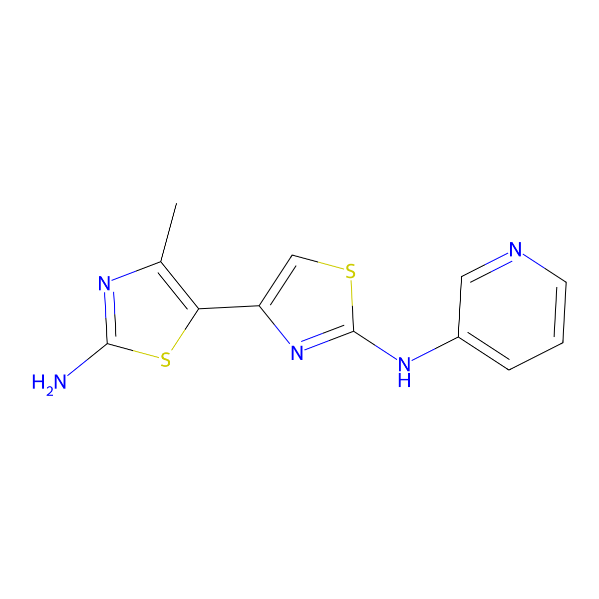 4'-Methyl-N*2*-pyridin-3-yl-[4,5']bithiazolyl-2,2'-diamine molecular structure, CAS 696629-98-8