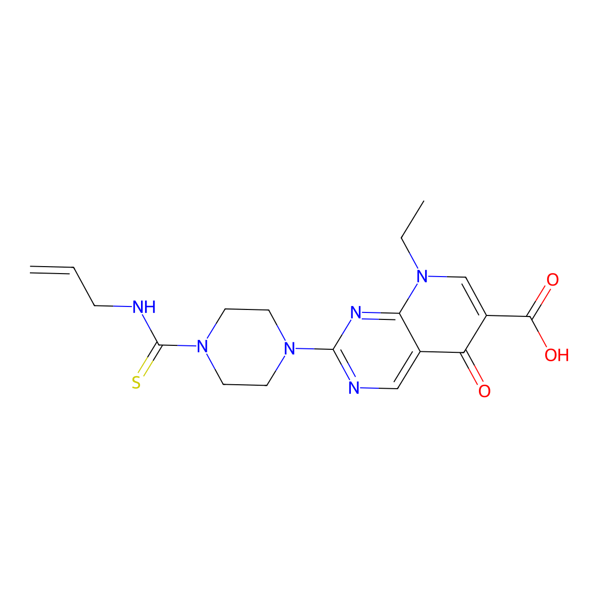 2-{4-[(Allylamino)carbonothioyl]-1-piperazinyl}-8-ethyl-5-oxo-5,8-dihydropyrido[2,3-d]pyrimidine-6-carboxylic acid molecular structure, CAS 696630-46-3