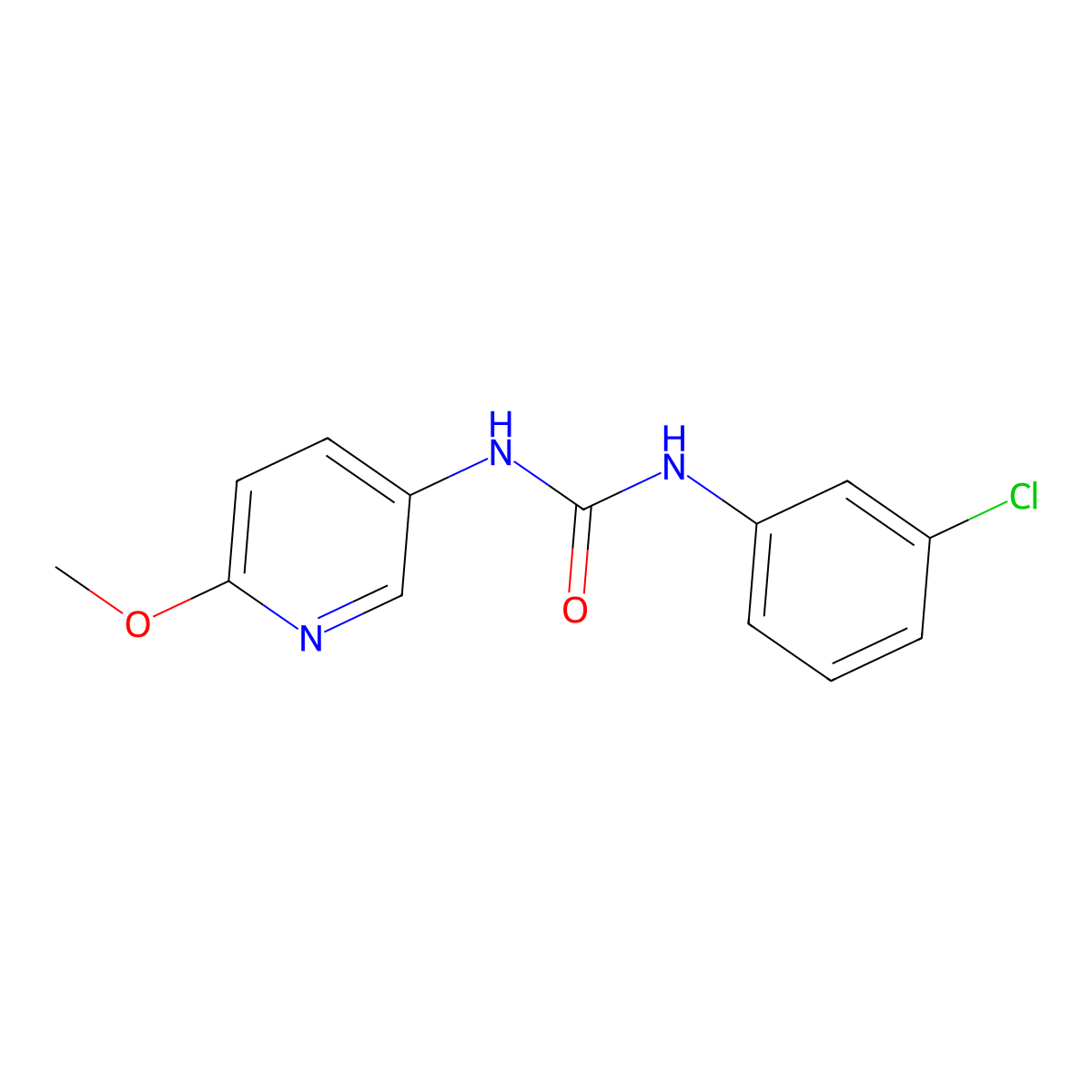 1-(3-Chlorophenyl)-3-(6-methoxypyridin-3-yl)urea molecular structure, CAS 696630-55-4