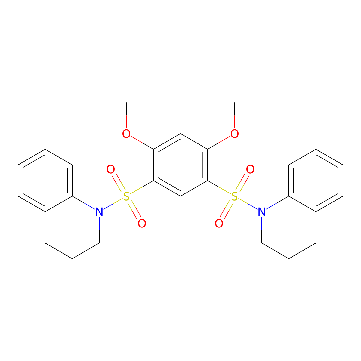 1-[5-(3,4-dihydro-2H-quinolin-1-ylsulfonyl)-2,4-dimethoxyphenyl]sulfonyl-3,4-dihydro-2H-quinoline molecular structure, CAS 696630-85-0