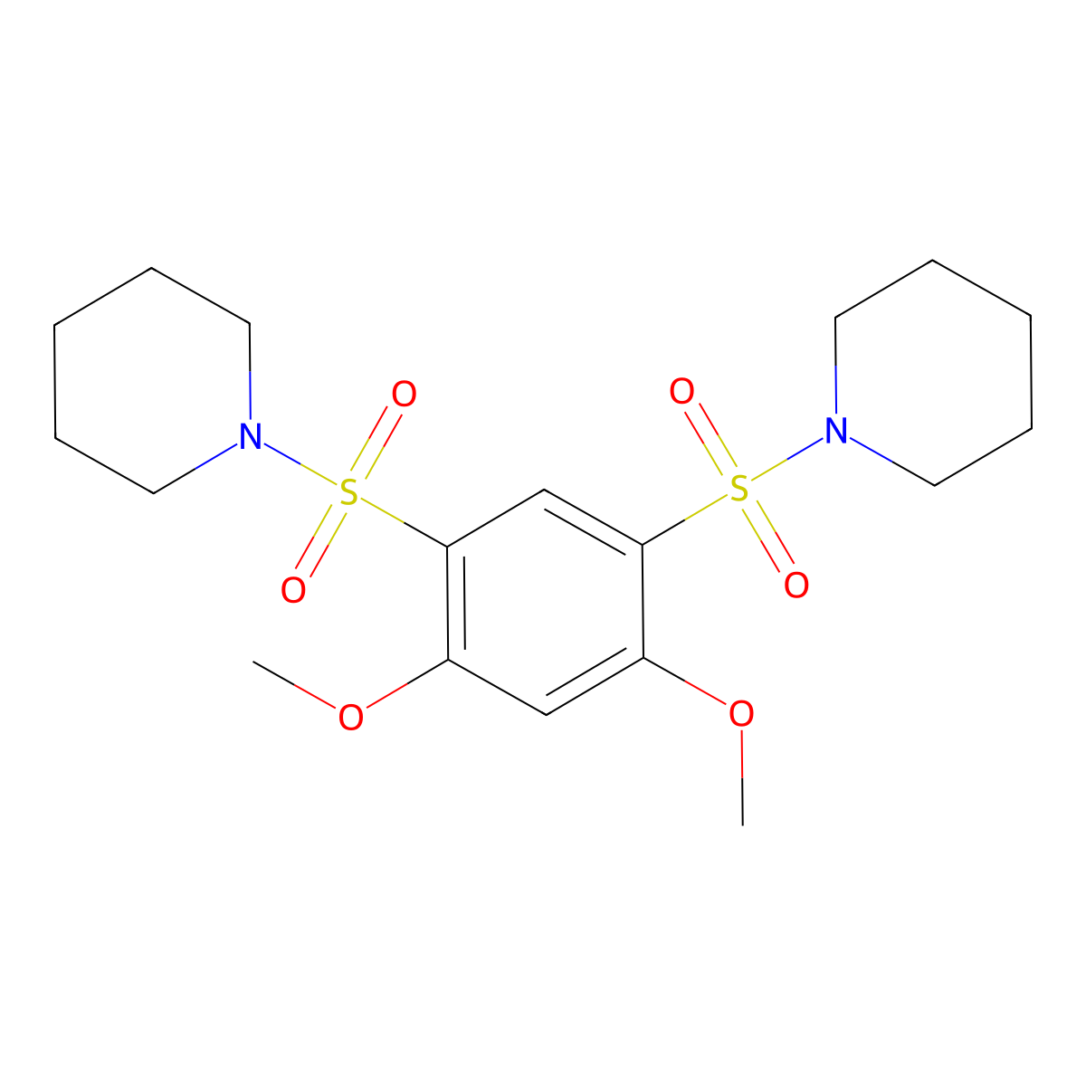 1-(2,4-Dimethoxy-5-piperidin-1-ylsulfonylphenyl)sulfonylpiperidine molecular structure, CAS 696630-95-2