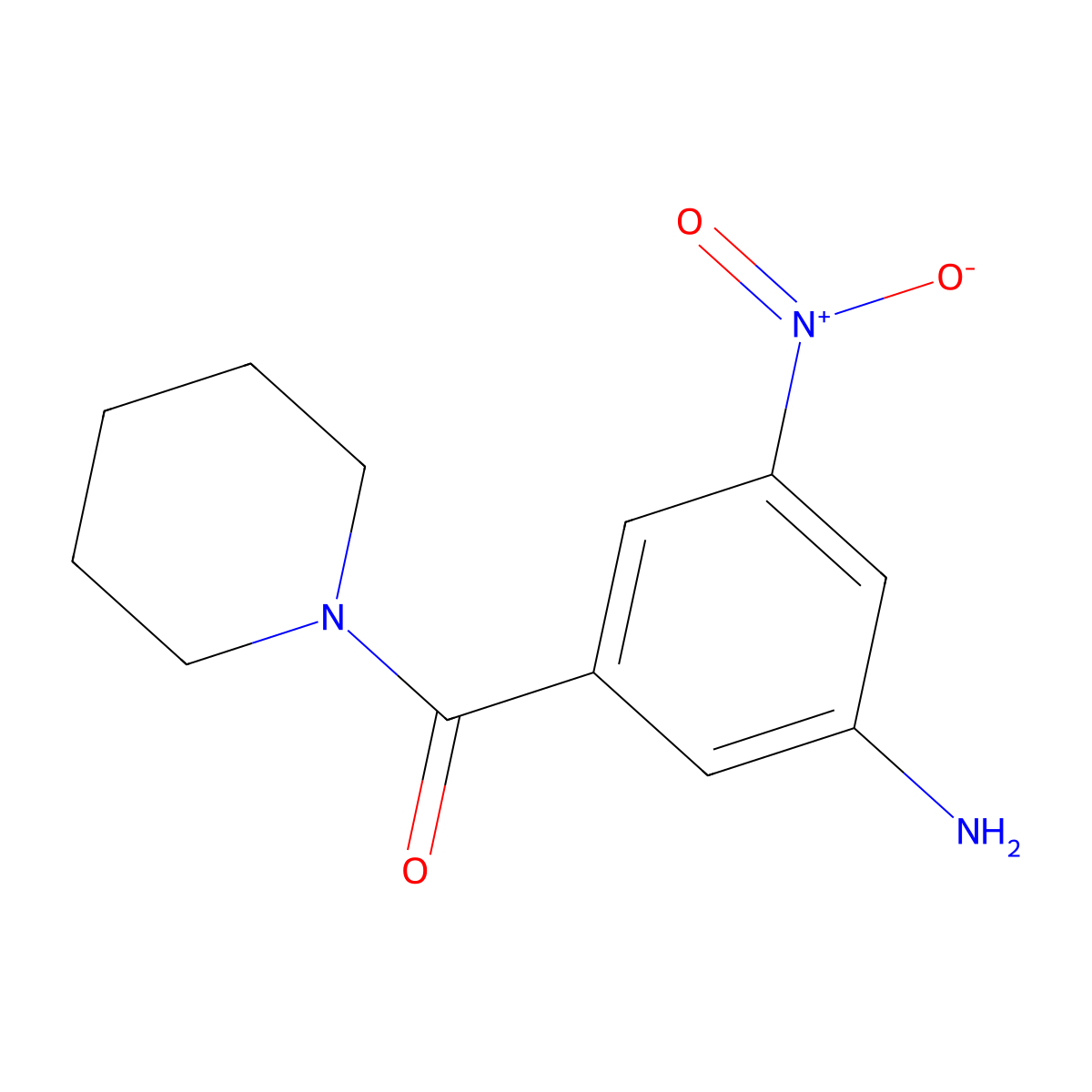 [3-Nitro-5-(piperidin-1-ylcarbonyl)phenyl]amine molecular structure, CAS 696631-19-3