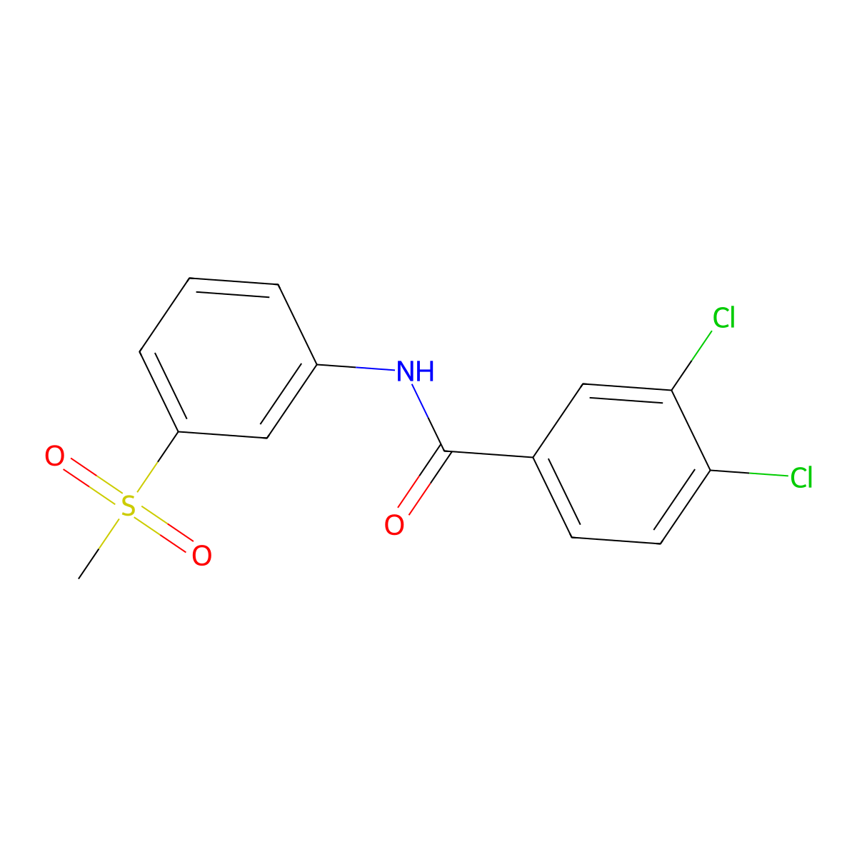 3,4-dichloro-N-[3-(methylsulfonyl)phenyl]benzamide molecular structure, CAS 696631-30-8