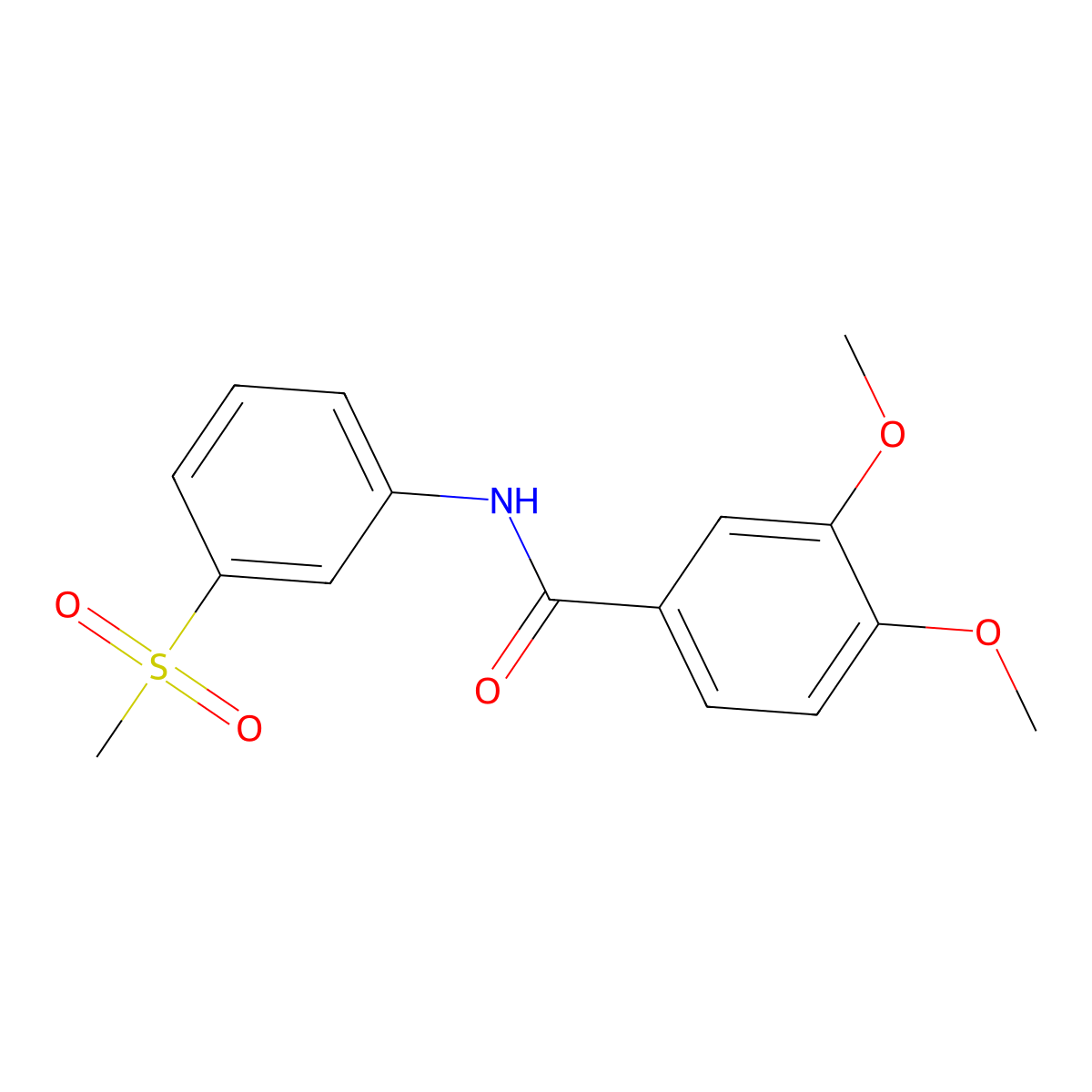 3,4-dimethoxy-N-[3-(methylsulfonyl)phenyl]benzamide molecular structure, CAS 696631-35-3