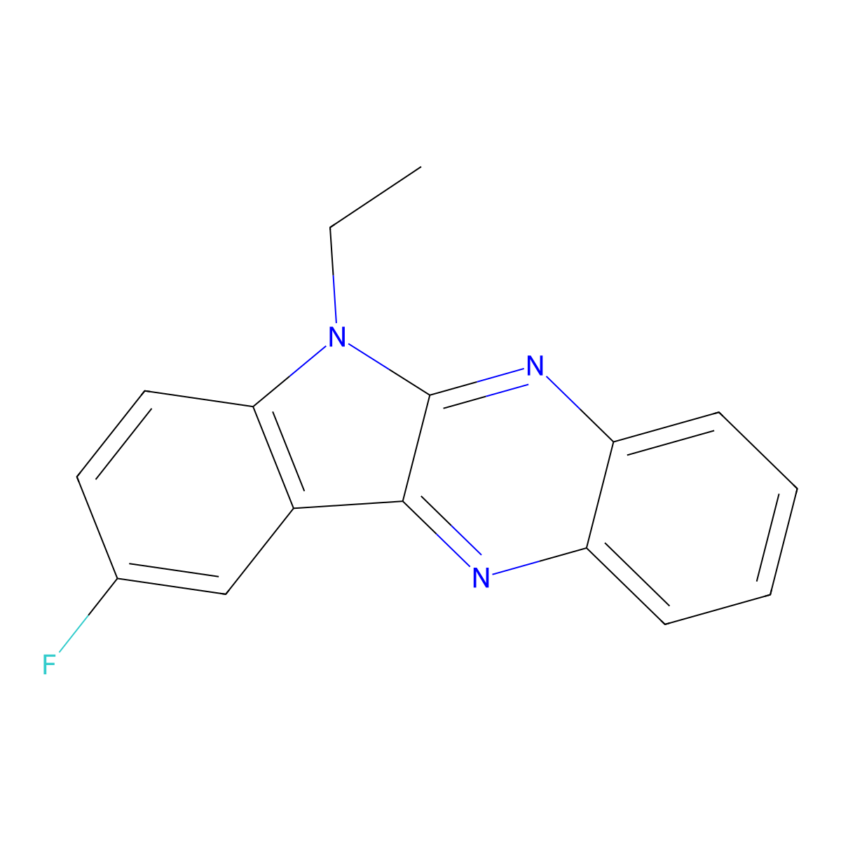 6-ethyl-9-fluoro-6H-indolo[2,3-b]quinoxaline molecular structure, CAS 696631-43-3