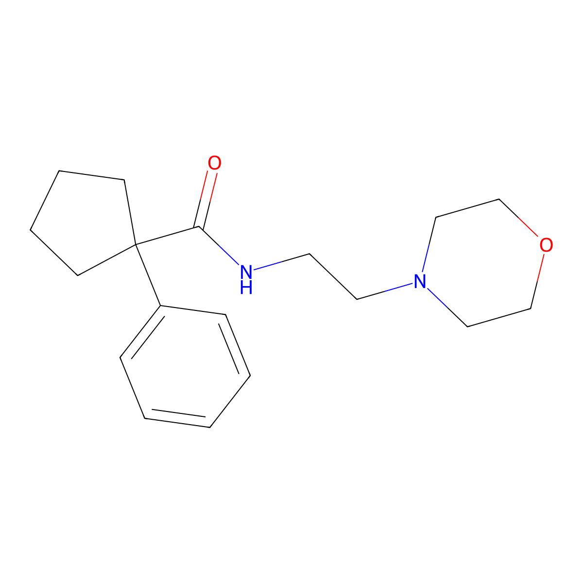 N-(2-Morpholin-4-ylethyl)(phenylcyclopentyl)formamide molecular structure, CAS 696631-88-6