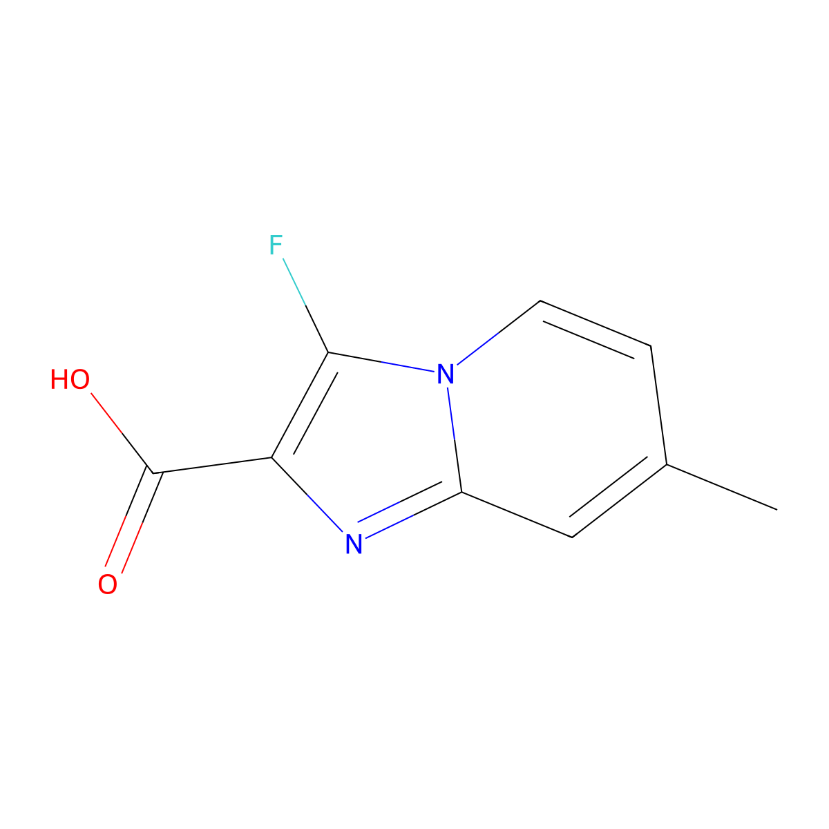 3-Fluoro-7-methylimidazo[1,2-a]pyridine-2-carboxylic acid molecular structure, CAS 696632-07-2