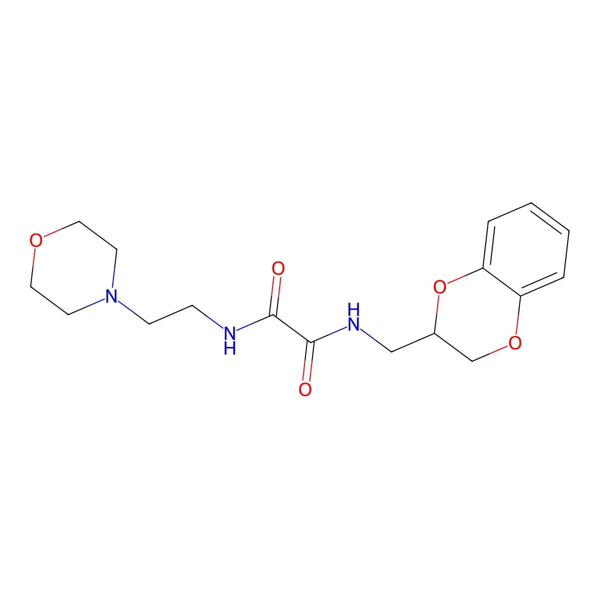 N'-(2,3-dihydro-1,4-benzodioxin-3-ylmethyl)-N-(2-morpholin-4-ylethyl)oxamide molecular structure, CAS 696632-35-6