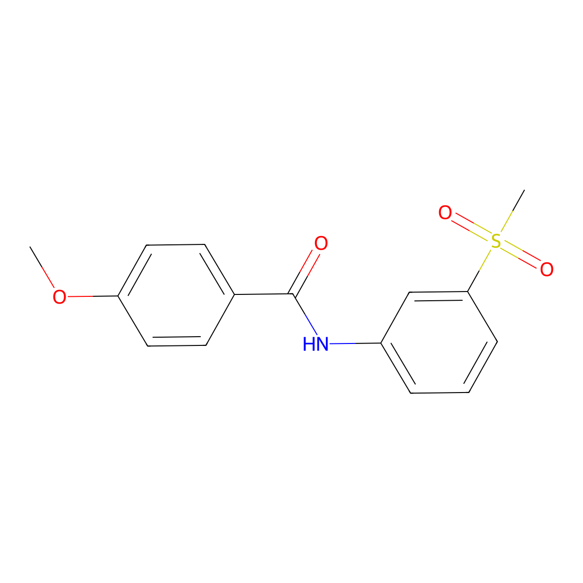 4-methoxy-N-[3-(methylsulfonyl)phenyl]benzamide molecular structure, CAS 696632-54-9