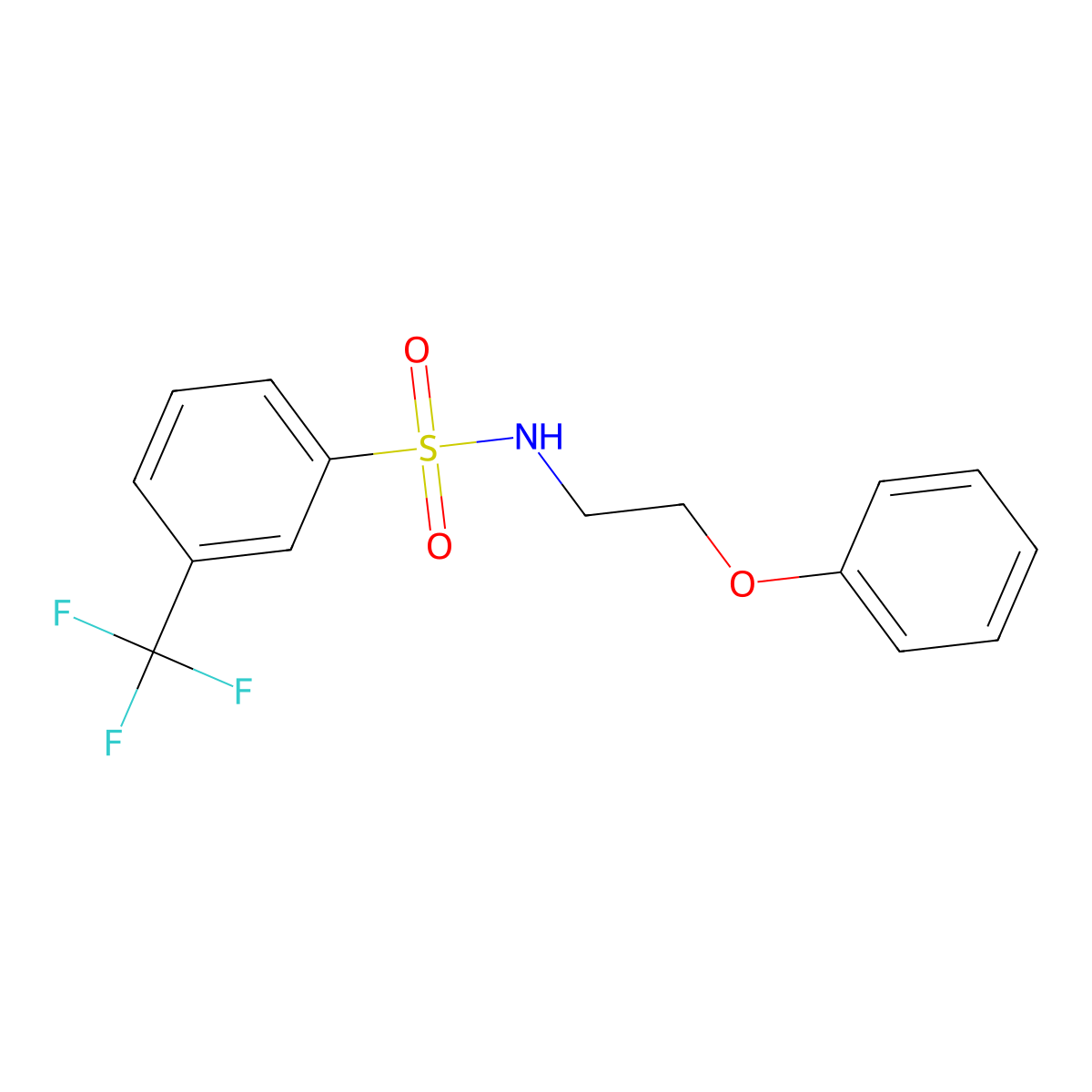 N-(2-phenoxyethyl)-3-(trifluoromethyl)benzenesulfonamide molecular structure, CAS 696632-72-1