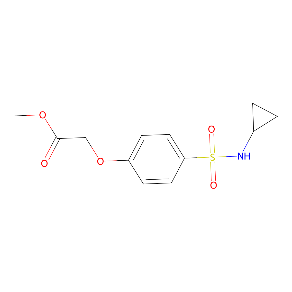 Methyl 2-[4-(cyclopropylsulfamoyl)phenoxy]acetate molecular structure, CAS 696632-85-6