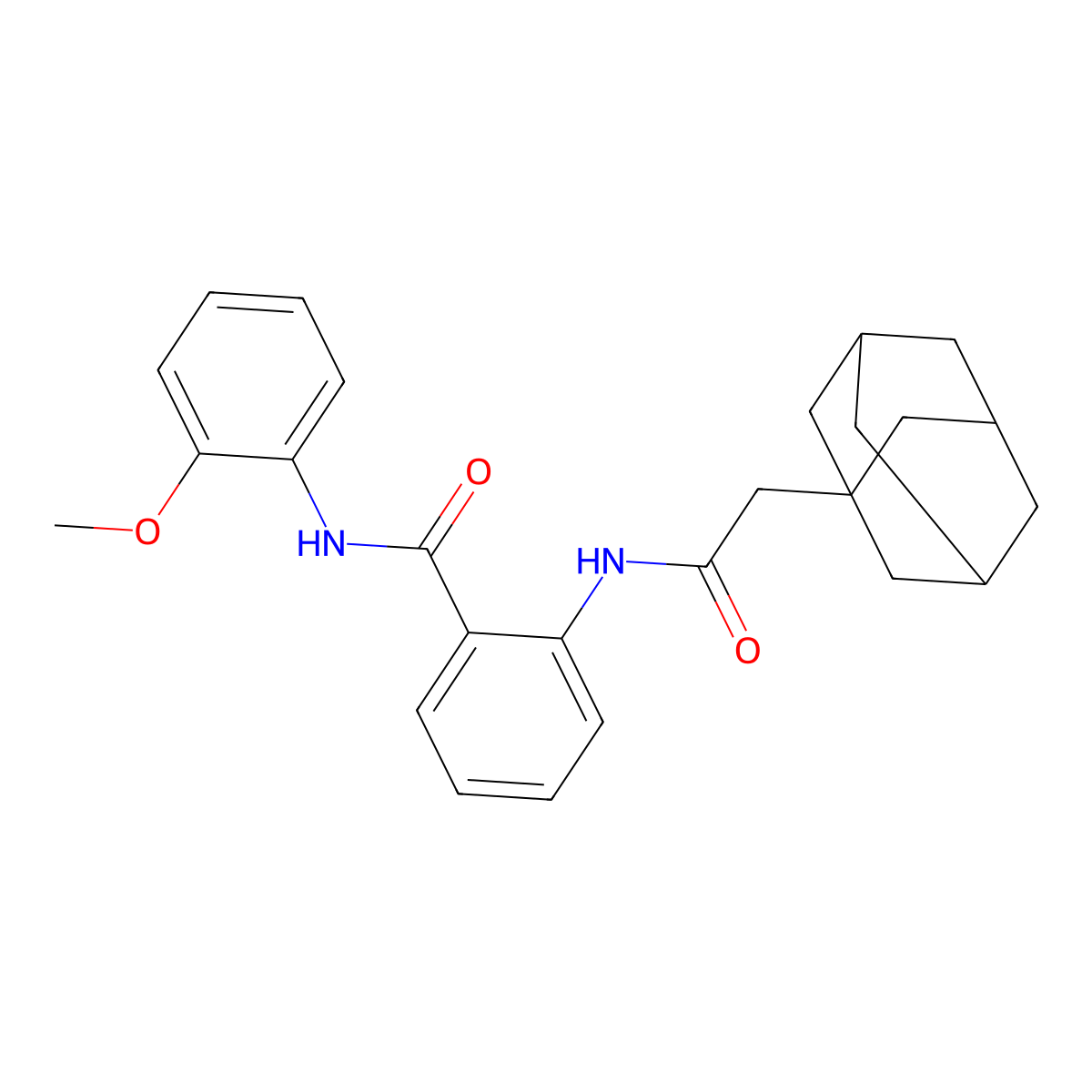 2-[[2-(1-adamantyl)acetyl]amino]-N-(2-methoxyphenyl)benzamide molecular structure, CAS 696632-94-7