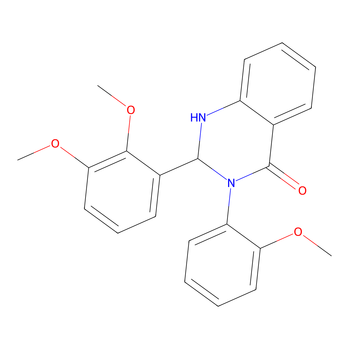 2-(2,3-dimethoxyphenyl)-3-(2-methoxyphenyl)-2,3-dihydro-4(1H)-quinazolinone molecular structure, CAS 696633-67-7