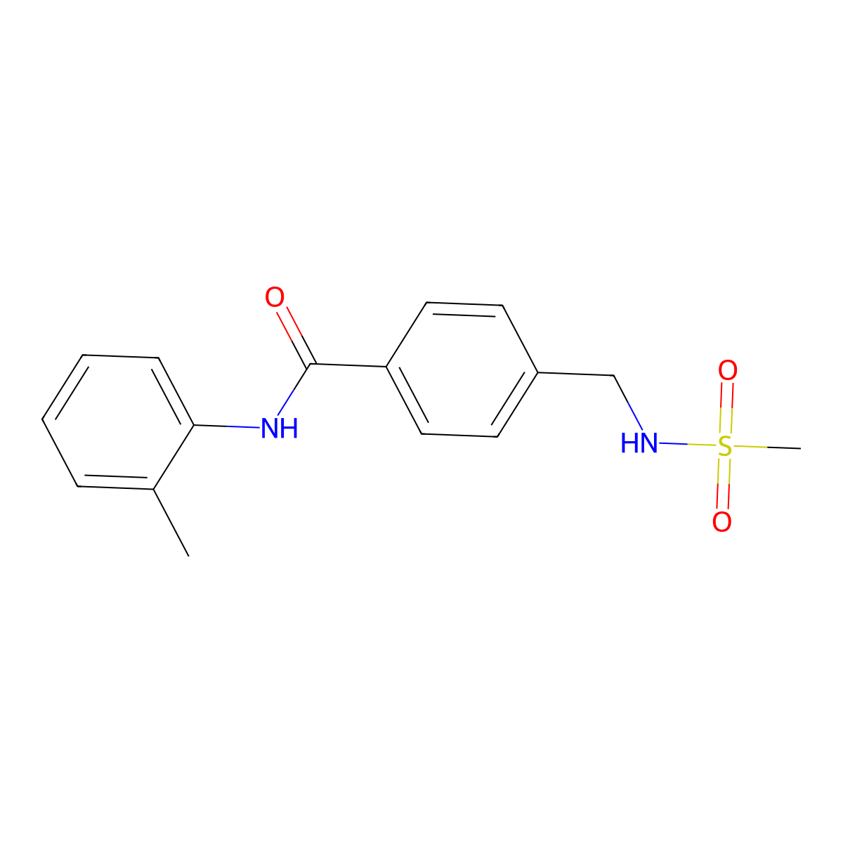 4-(methanesulfonamidomethyl)-N-(2-methylphenyl)benzamide molecular structure, CAS 696633-89-3