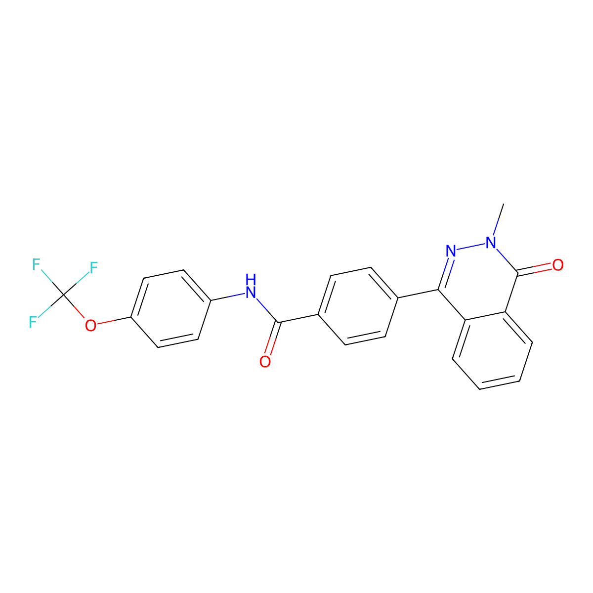 4-(3-methyl-4-oxo-3,4-dihydrophthalazin-1-yl)-N-[4-(trifluoromethoxy)phenyl]benzamide molecular structure, CAS 696634-58-9