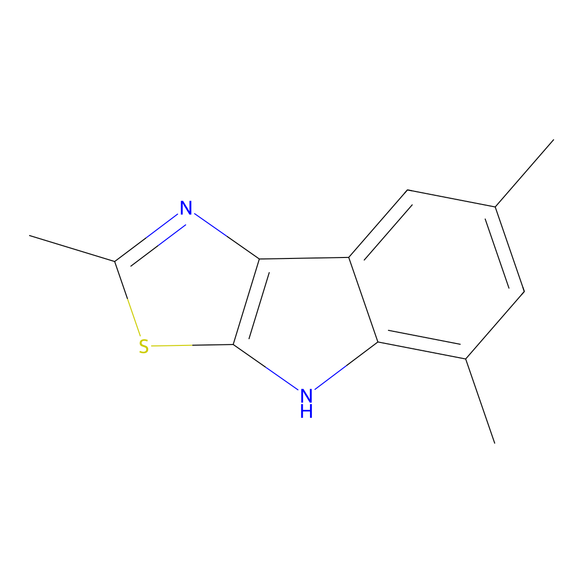 2,5,7-trimethyl-4H-[1,3]thiazolo[5,4-b]indole molecular structure, CAS 696634-88-5