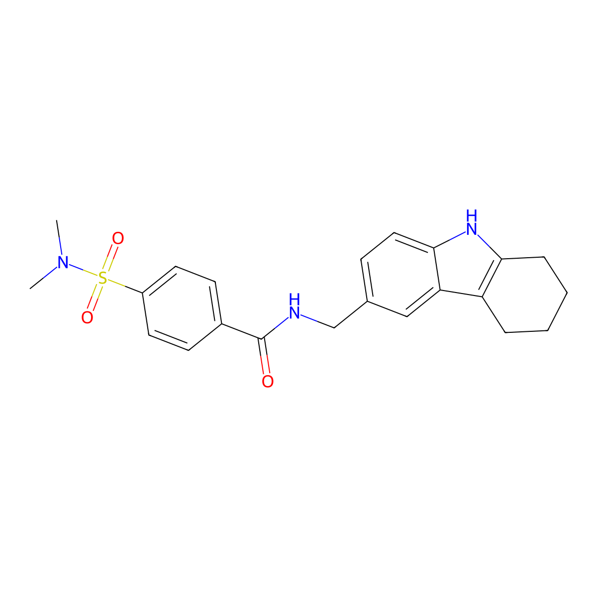 4-(dimethylsulfamoyl)-N-(6,7,8,9-tetrahydro-5H-carbazol-3-ylmethyl)benzamide molecular structure, CAS 696634-95-4