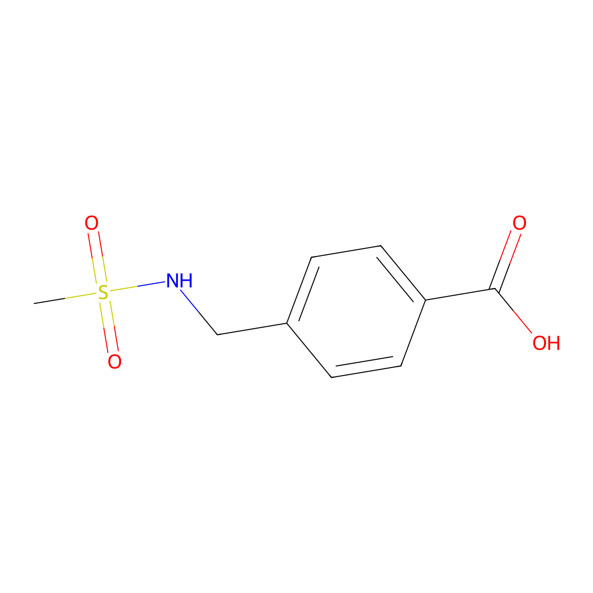 4-{[(Methylsulfonyl)amino]methyl}benzoic acid molecular structure, CAS 696634-97-6