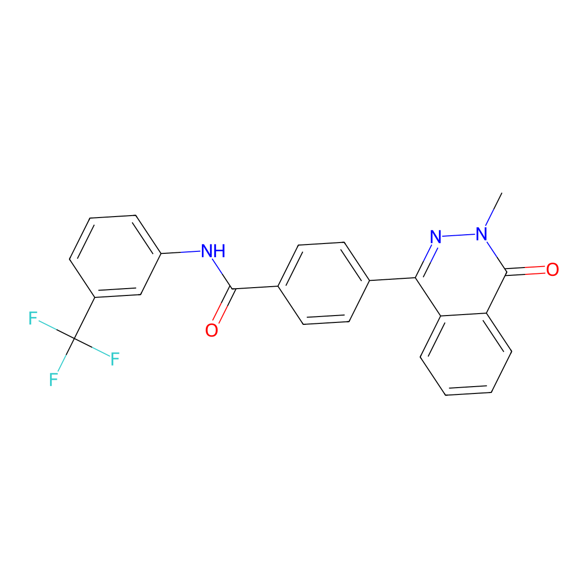4-(3-methyl-4-oxophthalazin-1-yl)-N-[3-(trifluoromethyl)phenyl]benzamide molecular structure, CAS 696635-15-1