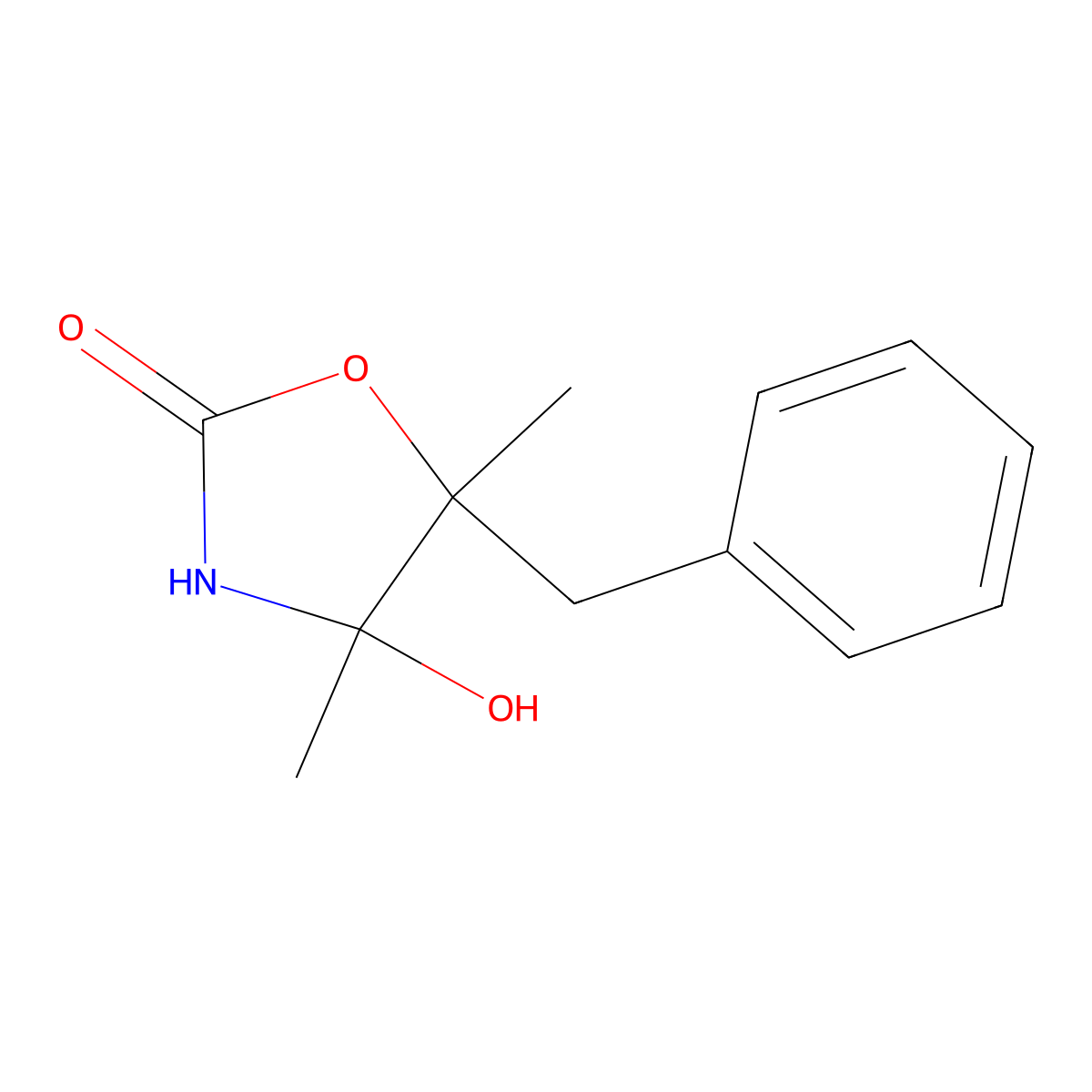 5-Benzyl-4-hydroxy-4,5-dimethyl-1,3-oxazolidin-2-one molecular structure, CAS 696635-35-5