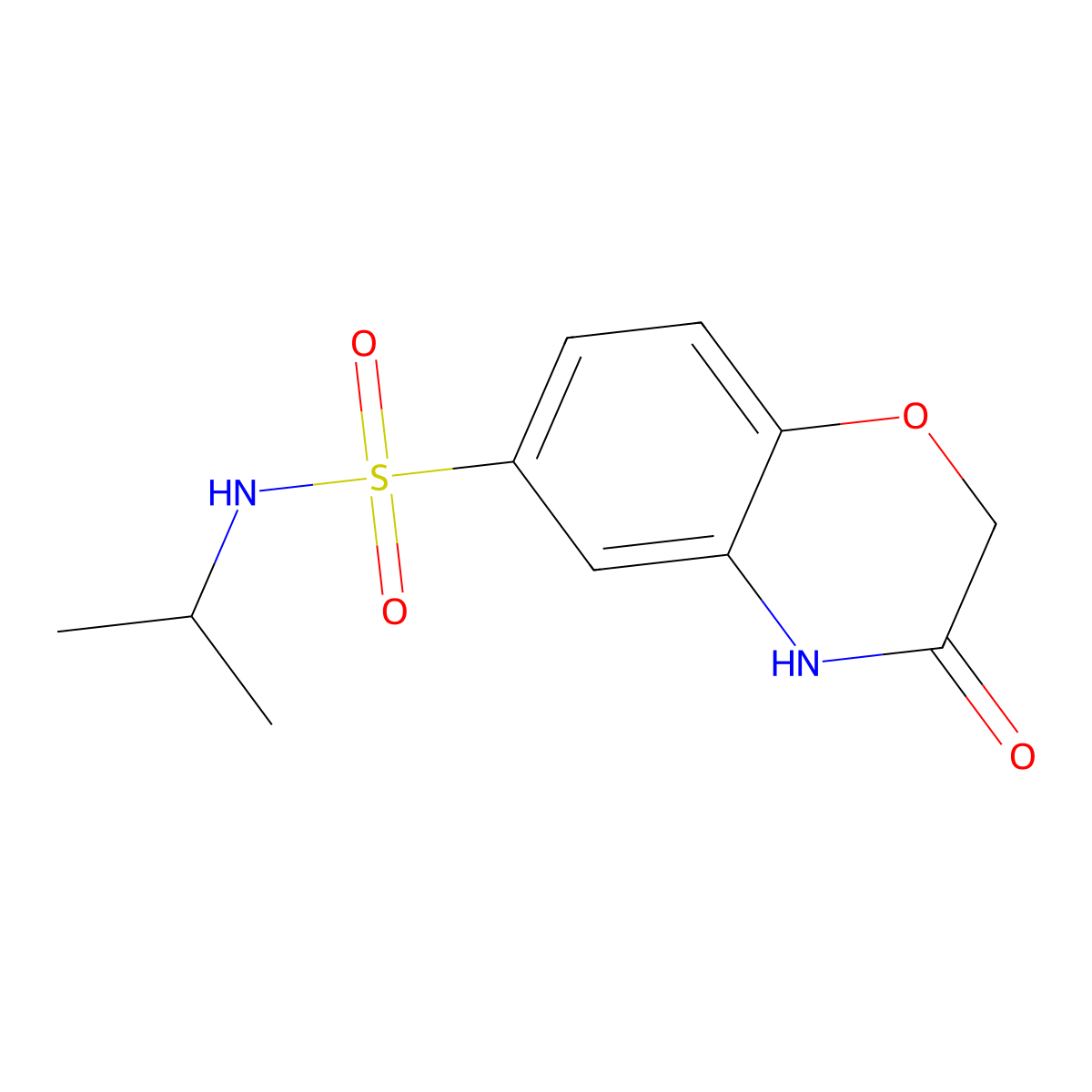 3-oxo-N-propan-2-yl-4H-1,4-benzoxazine-6-sulfonamide molecular structure, CAS 696635-77-5