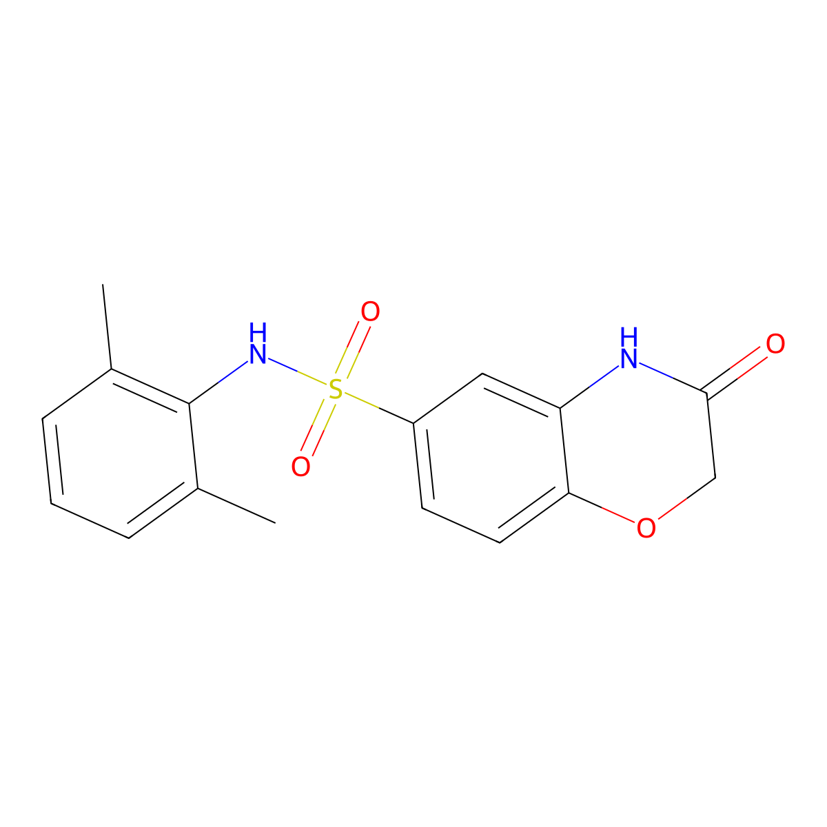 N-(2,6-dimethylphenyl)-3-oxo-3,4-dihydro-2H-1,4-benzoxazine-6-sulfonamide molecular structure, CAS 696635-98-0