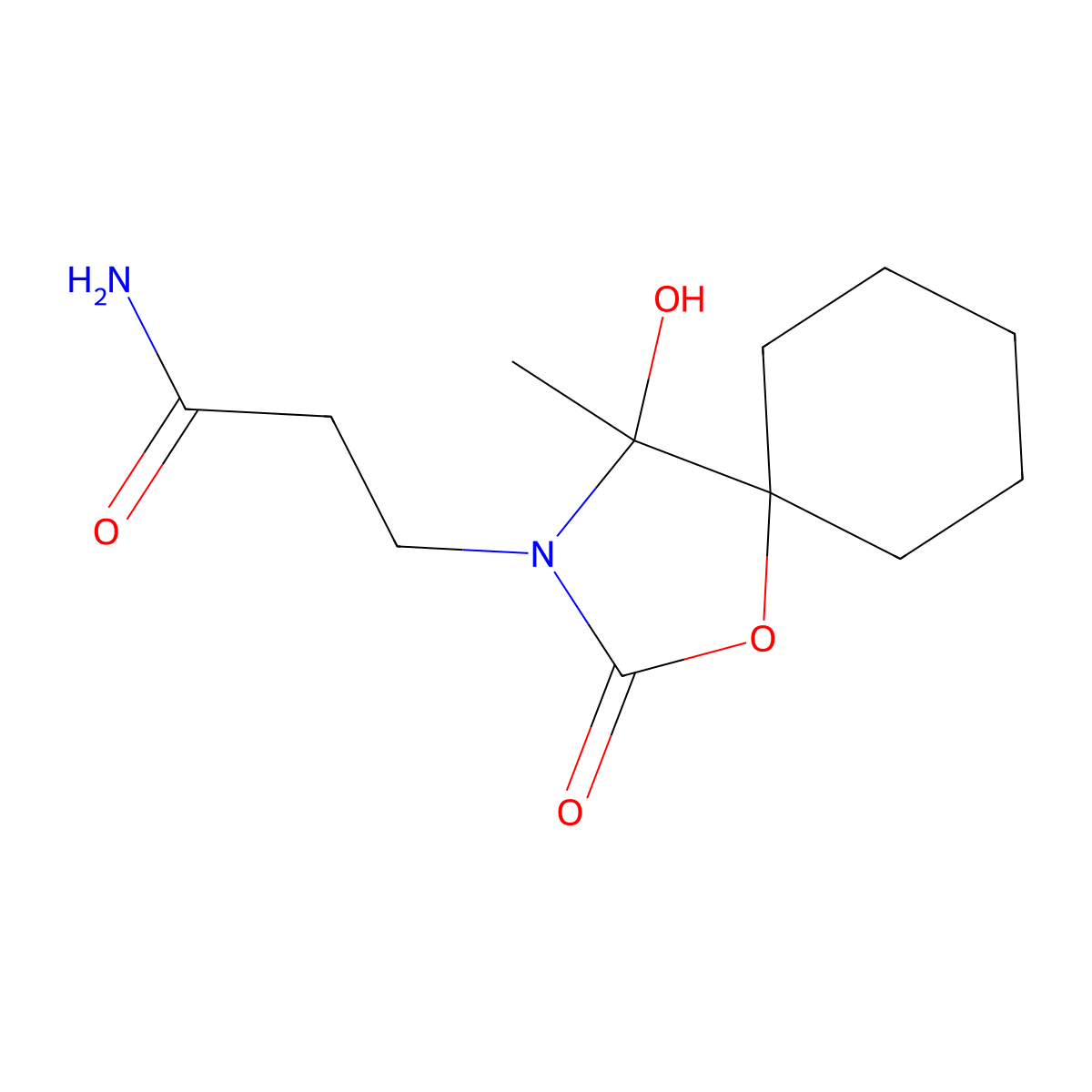 3-(1-Hydroxy-1-methyl-3-oxo-4-oxa-2-azaspiro[4.5]dec-2-yl)propanamide molecular structure, CAS 696636-01-8