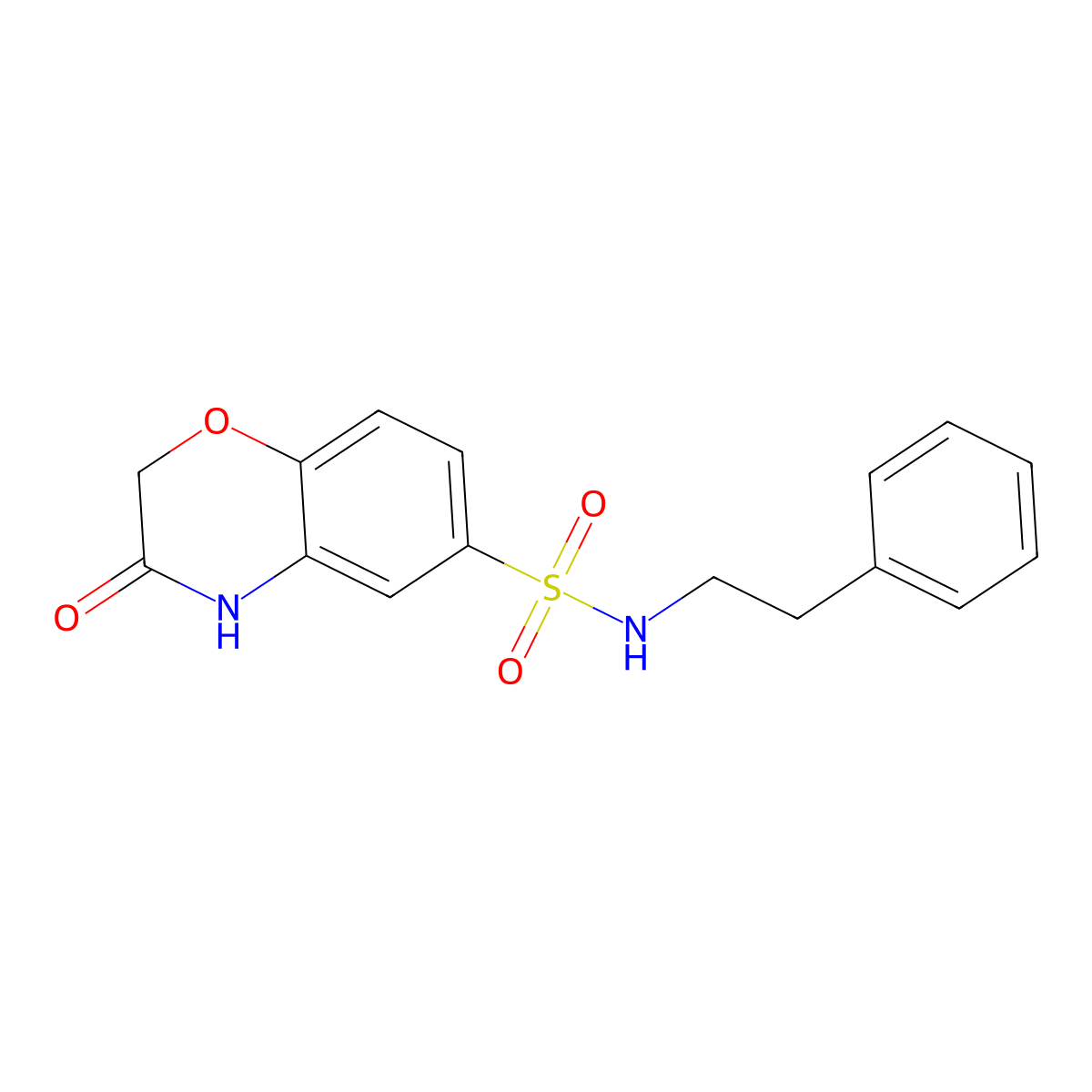 3-oxo-N-(2-phenylethyl)-3,4-dihydro-2H-1,4-benzoxazine-6-sulfonamide molecular structure, CAS 696636-03-0