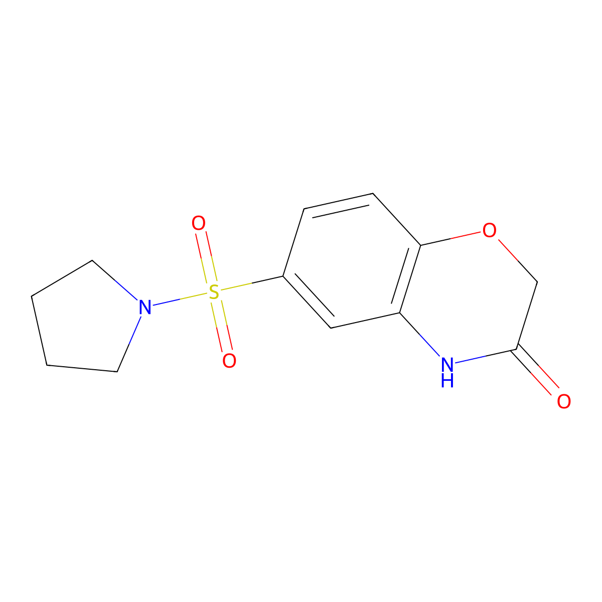 6-pyrrolidin-1-ylsulfonyl-4H-1,4-benzoxazin-3-one molecular structure, CAS 696636-13-2