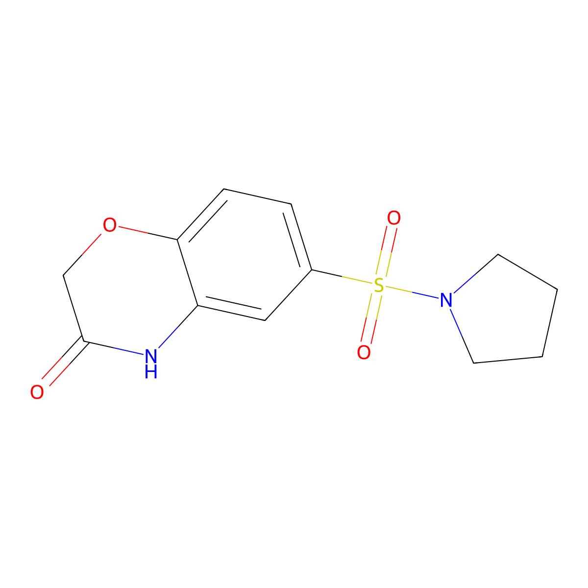 6-pyrrolidin-1-ylsulfonyl-4H-1,4-benzoxazin-3-one molecular structure, CAS 696636-13-2