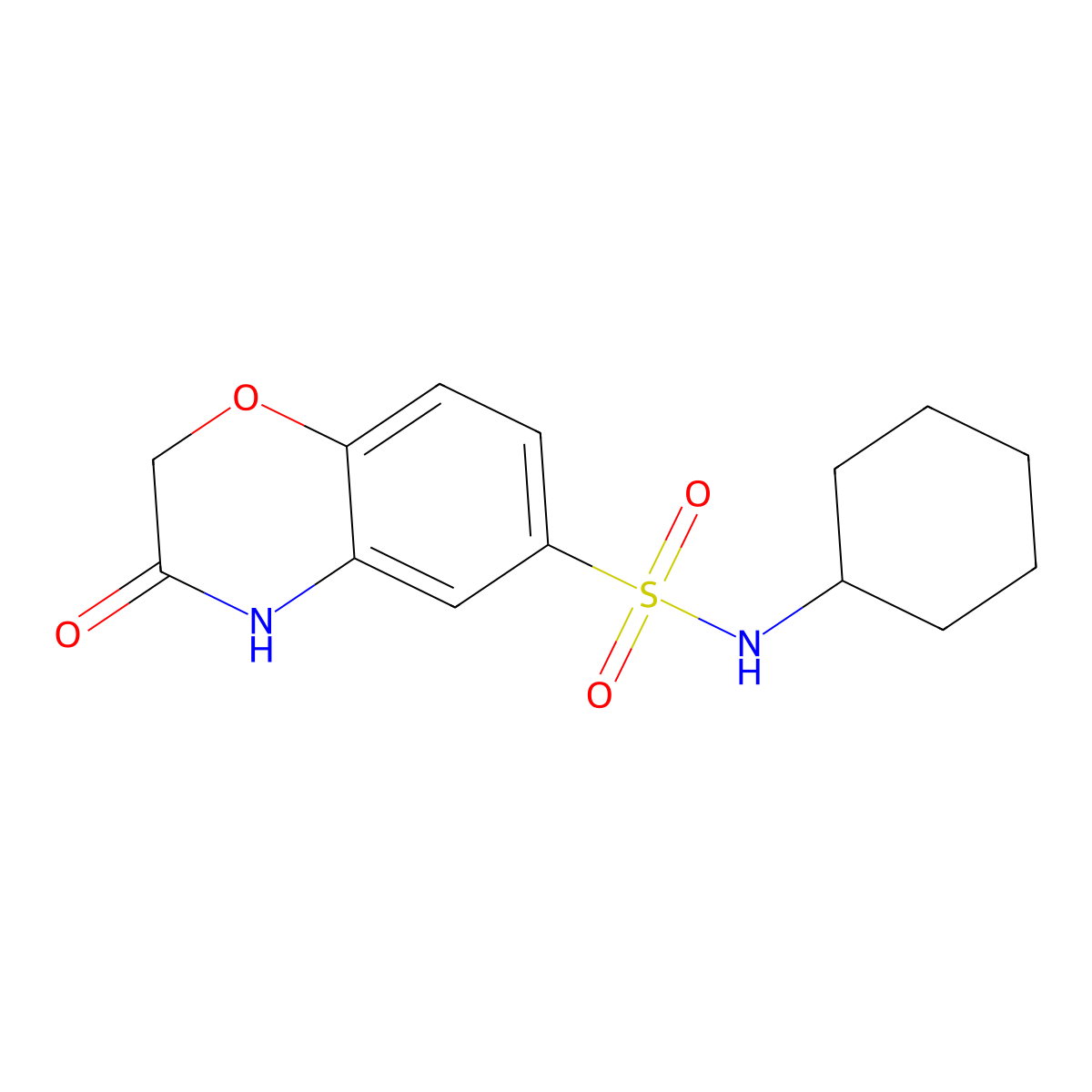 N-cyclohexyl-3-oxo-3,4-dihydro-2H-1,4-benzoxazine-6-sulfonamide molecular structure, CAS 696636-23-4
