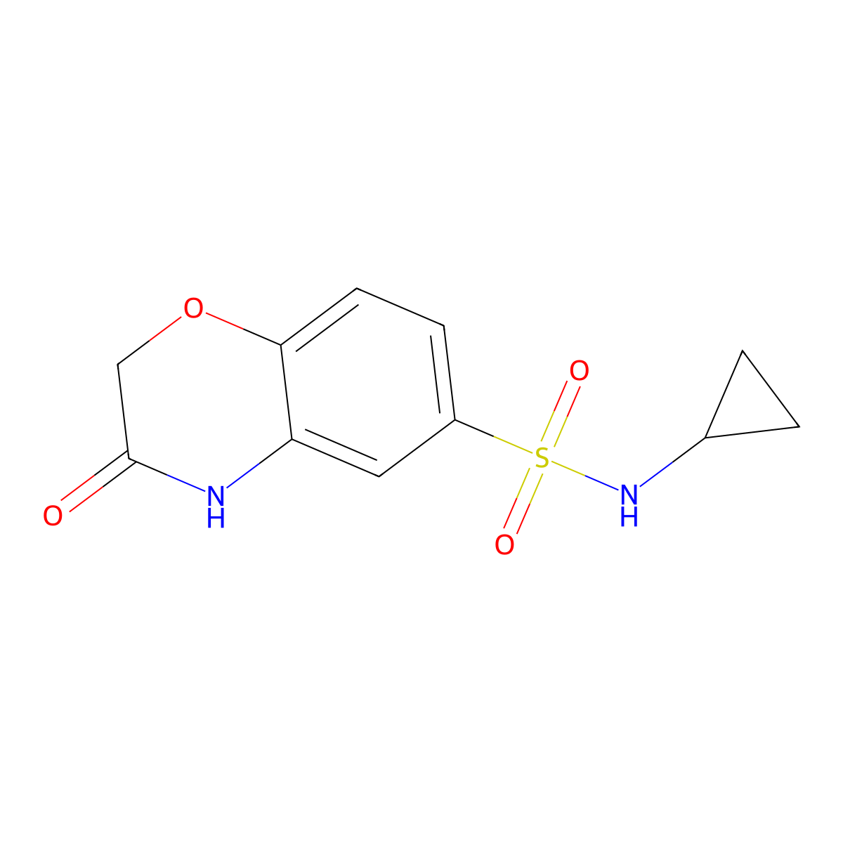 N-cyclopropyl-3-oxo-3,4-dihydro-2H-1,4-benzoxazine-6-sulfonamide molecular structure, CAS 696636-28-9