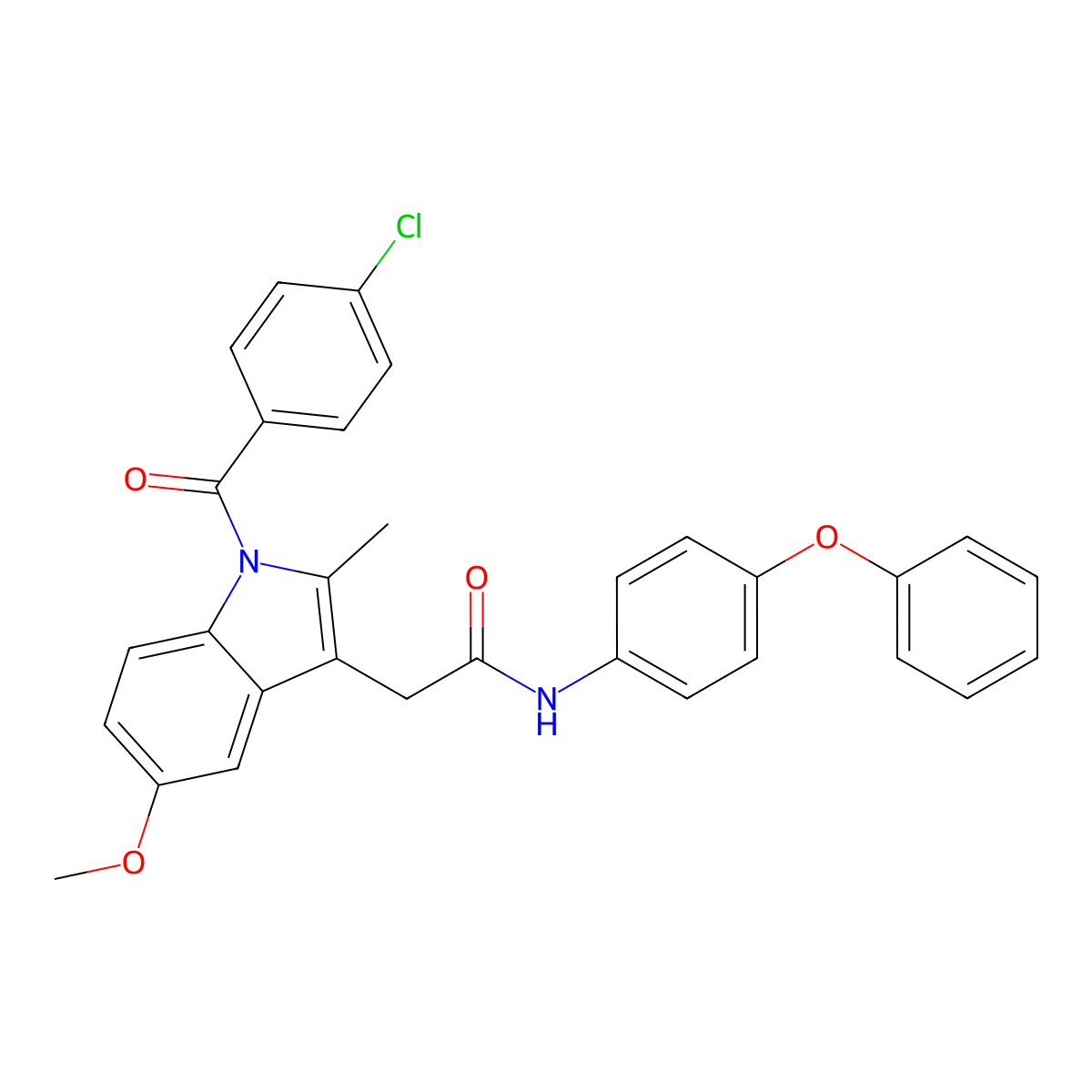 2-[1-(4-chlorobenzoyl)-5-methoxy-2-methylindol-3-yl]-N-(4-phenoxyphenyl)acetamide molecular structure, CAS 696636-42-7