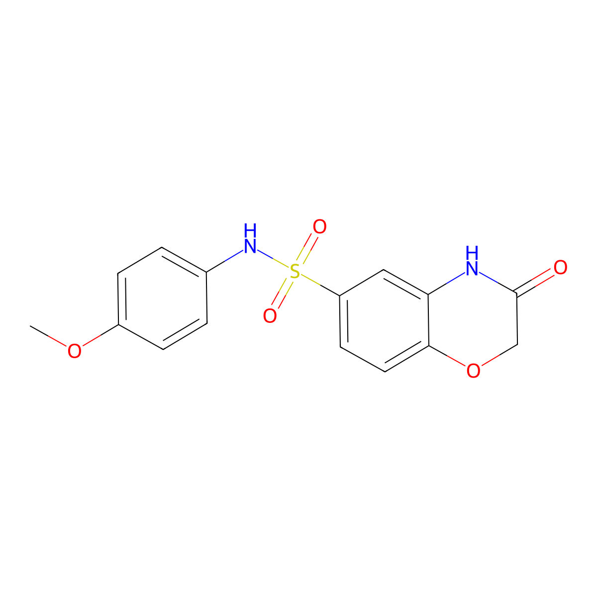 N-(4-methoxyphenyl)-3-oxo-3,4-dihydro-2H-1,4-benzoxazine-6-sulfonamide molecular structure, CAS 696636-45-0