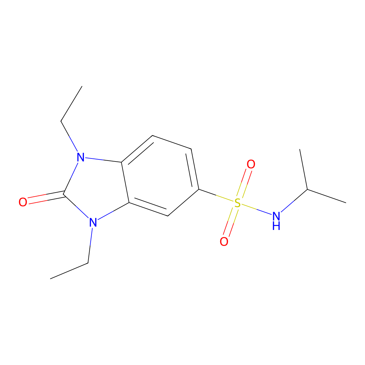 1,3-diethyl-2-oxo-N-propan-2-ylbenzimidazole-5-sulfonamide molecular structure, CAS 696636-63-2